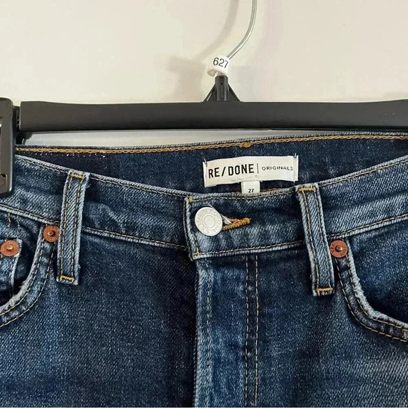 627 Re/Done High Rise Ankle Crop Jeans Size 27 - Picture 3 of 5